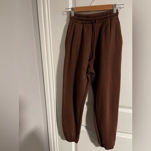 Chocolate brown cuffed joggers